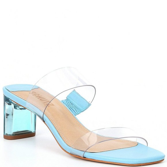 Schutz Acrylic Arielle Sandal in Blue wonder - sz 8.5 Medium - New - Picture 1 of 12